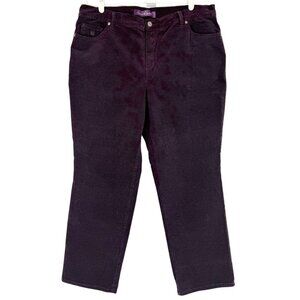 Gloria Vanderbilt Women's Stretch Straight Leg Plum Corduroy Pants Plus Size 16W